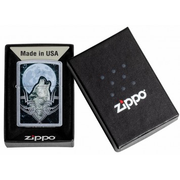 Зажигалка ZIPPO Howling Wolf с покрытием Street Chrome, латунь/сталь, серебристая, 38x13x57 мм-5