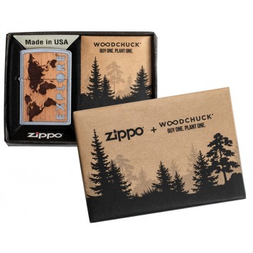 Зажигалка ZIPPO WOODCHUCK с покрытием Street Chrome™, латунь/сталь/дерево, серебристая, 38x13x57 мм-6