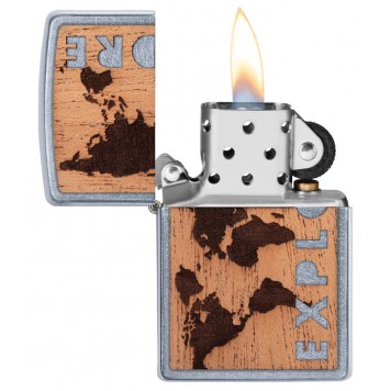 Зажигалка ZIPPO WOODCHUCK с покрытием Street Chrome™, латунь/сталь/дерево, серебристая, 38x13x57 мм-2