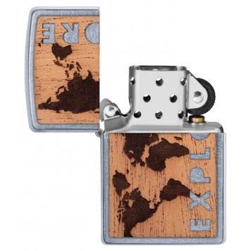 Зажигалка ZIPPO WOODCHUCK с покрытием Street Chrome™, латунь/сталь/дерево, серебристая, 38x13x57 мм-3