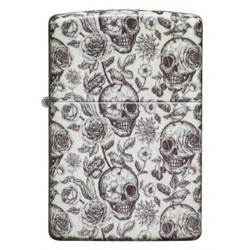 Зажигалка ZIPPO Skeleton с покрытием Glow in the Dark Green, латунь/сталь, серая, 38x13x57 мм-7