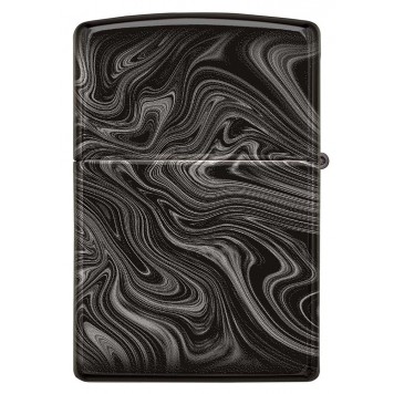 Зажигалка ZIPPO Marble Pattern с покрытием High Polish Black, латунь/сталь, чёрная, 38x13x57 мм-9