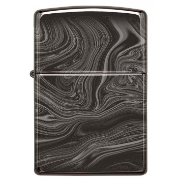 Зажигалка ZIPPO Marble Pattern с покрытием High Polish Black, латунь/сталь, чёрная, 38x13x57 мм-1