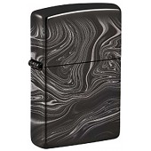 Зажигалка ZIPPO Marble Pattern с покрытием High Polish Black, латунь/сталь, чёрная, 38x13x57 мм