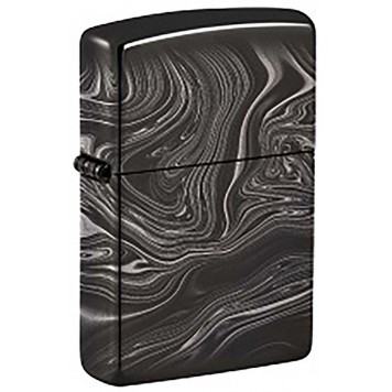 Зажигалка ZIPPO Marble Pattern с покрытием High Polish Black, латунь/сталь, чёрная, 38x13x57 мм