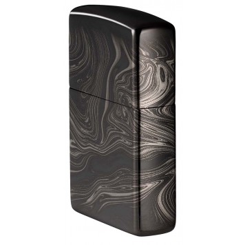 Зажигалка ZIPPO Marble Pattern с покрытием High Polish Black, латунь/сталь, чёрная, 38x13x57 мм-7