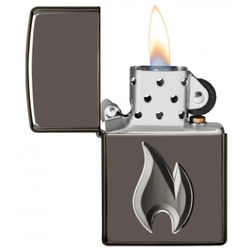 Зажигалка ZIPPO Armor™ с покрытием Black Ice®, латунь/сталь, чёрная, глянцевая, 38x13x57 мм-2