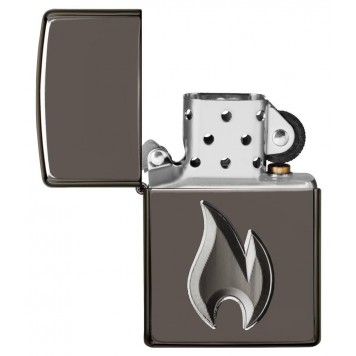 Зажигалка ZIPPO Armor™ с покрытием Black Ice®, латунь/сталь, чёрная, глянцевая, 38x13x57 мм-3