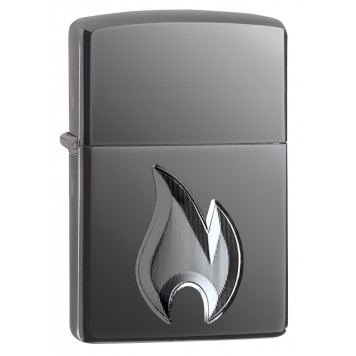 Зажигалка ZIPPO Armor™ с покрытием Black Ice®, латунь/сталь, чёрная, глянцевая, 38x13x57 мм