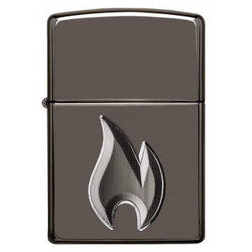 Зажигалка ZIPPO Armor™ с покрытием Black Ice®, латунь/сталь, чёрная, глянцевая, 38x13x57 мм-1