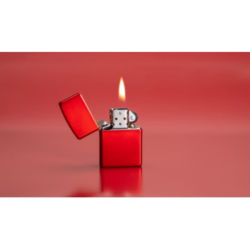 Зажигалка ZIPPO Classic с покрытием Metallic Red, латунь/сталь, красная, матовая, 38x13x57 мм-10