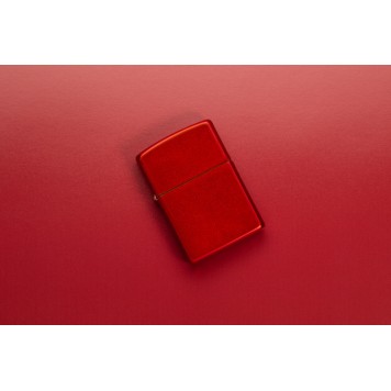 Зажигалка ZIPPO Classic с покрытием Metallic Red, латунь/сталь, красная, матовая, 38x13x57 мм-12