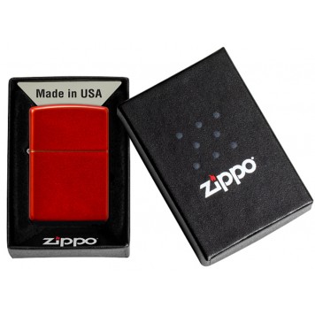 Зажигалка ZIPPO Classic с покрытием Metallic Red, латунь/сталь, красная, матовая, 38x13x57 мм-9