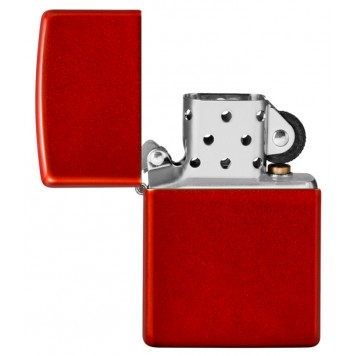 Зажигалка ZIPPO Classic с покрытием Metallic Red, латунь/сталь, красная, матовая, 38x13x57 мм-3