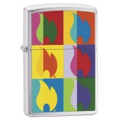 Зажигалка ZIPPO Classic с покрытием Brushed Chrome, латунь/сталь, серебристая, матовая, 36x12x56 мм