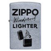 Зажигалка ZIPPO Zippo Windproof с покрытием Street Chrome™, латунь/сталь, серебристая, 38x13x57 мм