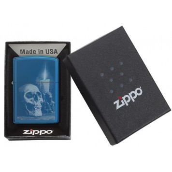 Зажигалка ZIPPO Classic с покрытием High Polish Blue, латунь/сталь, голубая, глянцевая, 36x12x56 мм-4