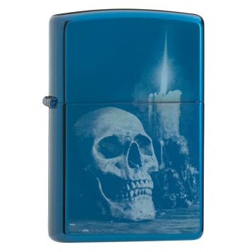 Зажигалка ZIPPO Classic с покрытием High Polish Blue, латунь/сталь, голубая, глянцевая, 36x12x56 мм