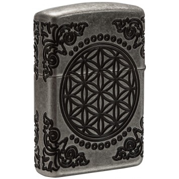 Зажигалка ZIPPO Armor® с покрытием Antique Silver, латунь/сталь, серебристая, матовая, 37х13x58 мм-1