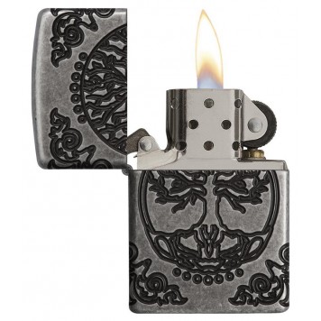 Зажигалка ZIPPO Armor® с покрытием Antique Silver, латунь/сталь, серебристая, матовая, 37х13x58 мм-3