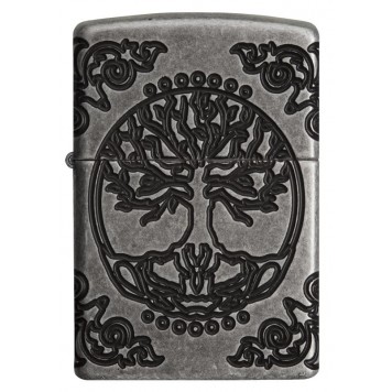 Зажигалка ZIPPO Armor® с покрытием Antique Silver, латунь/сталь, серебристая, матовая, 37х13x58 мм-2