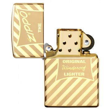 Зажигалка ZIPPO Vintage Box Top с покрытием High Polish Brass, латунь/сталь, золотистая, 38x13x57 мм-2