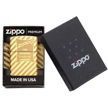 Зажигалка ZIPPO Vintage Box Top с покрытием High Polish Brass, латунь/сталь, золотистая, 38x13x57 мм-10