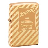 Зажигалка ZIPPO Vintage Box Top с покрытием High Polish Brass, латунь/сталь, золотистая, 38x13x57 мм