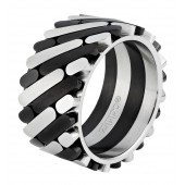 Кольцо ZIPPO, серебристо-чёрное, нержавеющая сталь, 1,2x0,25 см, диаметр 20,4 мм