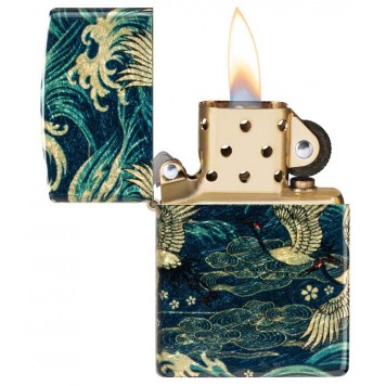 Зажигалка ZIPPO Eastern с покрытием 540 Tumbled Brass, латунь/сталь, зеленая, 38x13x57 мм-2