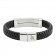 Браслет ZIPPO Steel Bar Braided Leather Bracelet, чёрный, натуральная кожа/нержавеющая сталь, 20 см