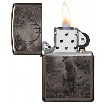 Зажигалка ZIPPO Classic с покрытием Black Ice®, латунь/сталь, чёрная, глянцевая, 38x13x57 мм-2