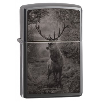 Зажигалка ZIPPO Classic с покрытием Black Ice®, латунь/сталь, чёрная, глянцевая, 38x13x57 мм