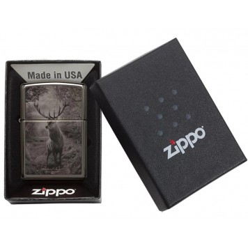 Зажигалка ZIPPO Classic с покрытием Black Ice®, латунь/сталь, чёрная, глянцевая, 38x13x57 мм-4