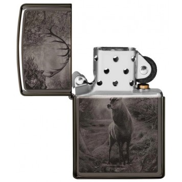 Зажигалка ZIPPO Classic с покрытием Black Ice®, латунь/сталь, чёрная, глянцевая, 38x13x57 мм-5