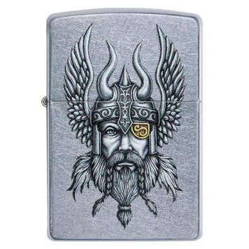 Зажигалка ZIPPO Viking Warrior с покрытием Street Chrome™, латунь/сталь, серебристая, 38x13x57 мм-3