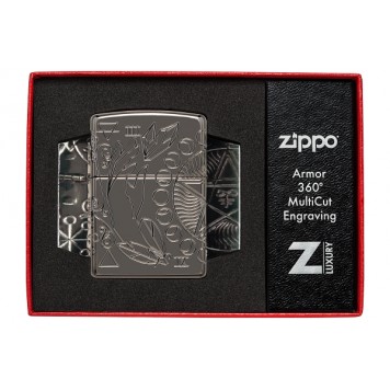 Зажигалка ZIPPO Armor® Wicca Design с покрытием Black Ice®, латунь/сталь, чёрная, 38x13x57 мм-6