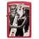 Зажигалка ZIPPO Skull King Queen Beauty с покрытием Red Matte, латунь/сталь, красная, 38x13x57 мм