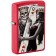 Зажигалка ZIPPO Skull King Queen Beauty с покрытием Red Matte, латунь/сталь, красная, 38x13x57 мм