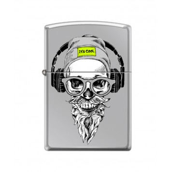 Зажигалка ZIPPO Хипстер с покрытием High Polish Chrome, латунь/сталь, серебристая, 38x13x57 мм