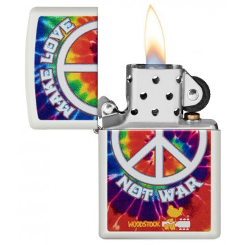 Зажигалка ZIPPO Woodstock® с покрытием White Matte, латунь/сталь, белая, матовая, 38x13x57 мм-1