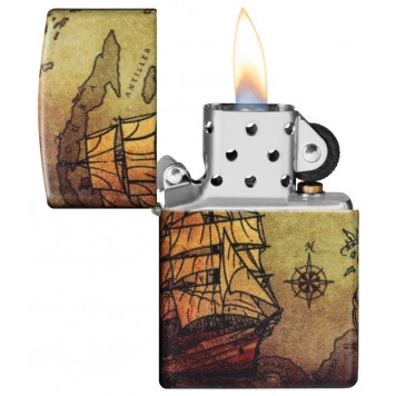 Зажигалка Zippo Pirate Ship с покрытием White Matte, латунь/сталь, белая, матовая, 38x13x57 мм-6