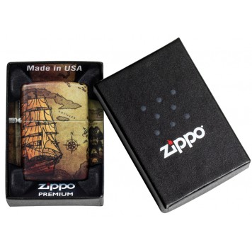 Зажигалка Zippo Pirate Ship с покрытием White Matte, латунь/сталь, белая, матовая, 38x13x57 мм-9