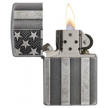 Зажигалка ZIPPO Armor™ с покрытием Antique Silver Plate™, латунь/сталь, серая, матовая, 38x13x57 мм-2