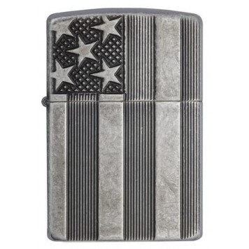 Зажигалка ZIPPO Armor™ с покрытием Antique Silver Plate™, латунь/сталь, серая, матовая, 38x13x57 мм-1