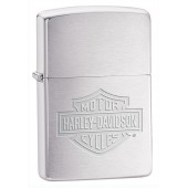 Зажигалка ZIPPO Harley-Davidson®, с покрытием Brushed Chrome, латунь/сталь, серебристая, 38x13x57 мм