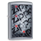 Зажигалка ZIPPO Diamond с покрытием Street Chrome™, латунь/сталь, серебристая, матовая, 38x13x57 мм