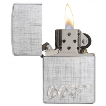 Зажигалка ZIPPO James Bond с покрытием Brushed Chrome, латунь/сталь, серебристая, 36x12x56 мм-2