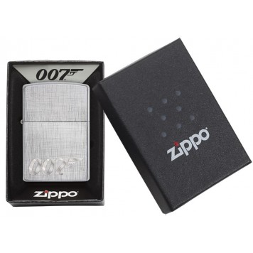 Зажигалка ZIPPO James Bond с покрытием Brushed Chrome, латунь/сталь, серебристая, 36x12x56 мм-4