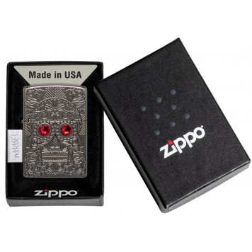 Зажигалка ZIPPO Armor™ Crystal с покрытием High Polish Black Ice®, латунь/сталь, чёрная, 38x13x57 мм-5